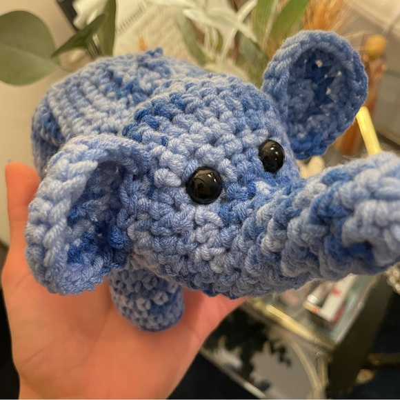 Handmade Ombré Crochet Elephant Plushie Gift/ House Decoration - Picture 1 of 12